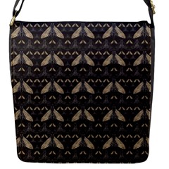 Moth Pattern Flap Closure Messenger Bag (s)