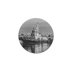 Tugboat At Port, Montevideo, Uruguay Golf Ball Marker by dflcprintsclothing