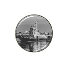 Tugboat At Port, Montevideo, Uruguay Hat Clip Ball Marker by dflcprintsclothing