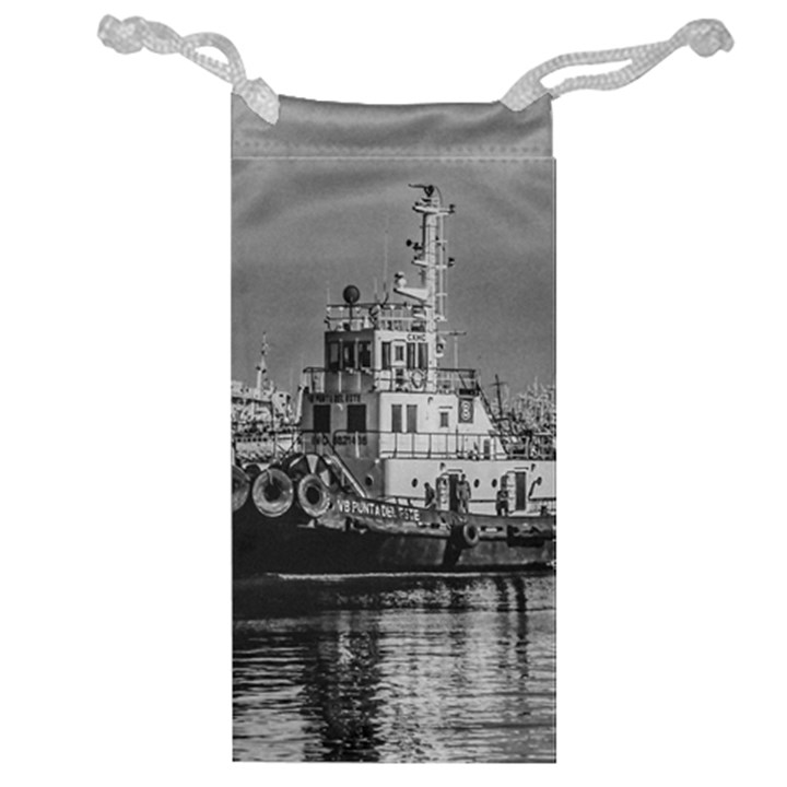 Tugboat At Port, Montevideo, Uruguay Jewelry Bag