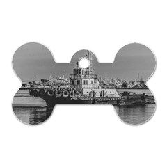 Tugboat At Port, Montevideo, Uruguay Dog Tag Bone (two Sides) by dflcprintsclothing