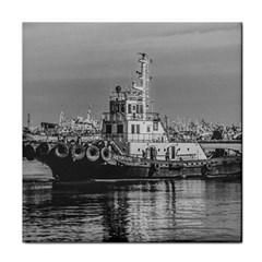 Tugboat At Port, Montevideo, Uruguay Face Towel by dflcprintsclothing