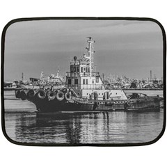 Tugboat At Port, Montevideo, Uruguay Fleece Blanket (mini) by dflcprintsclothing