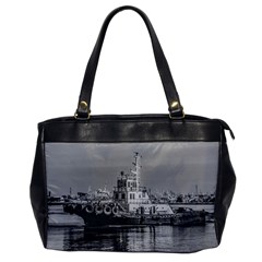 Tugboat At Port, Montevideo, Uruguay Oversize Office Handbag by dflcprintsclothing