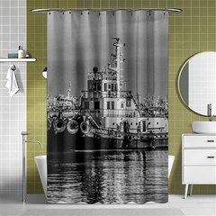 Tugboat At Port, Montevideo, Uruguay Shower Curtain 48  X 72  (small) 