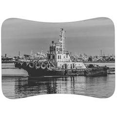 Tugboat At Port, Montevideo, Uruguay Velour Seat Head Rest Cushion by dflcprintsclothing