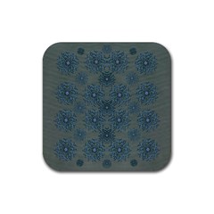 Decorative Wheat Wreath Stars Rubber Coaster (square)  by pepitasart