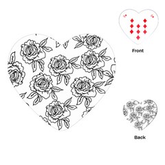 Line Art Black And White Rose Playing Cards Single Design (heart) by MintanArt