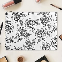 Line Art Black And White Rose Cosmetic Bag (xl)