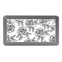 Line Art Black And White Rose Memory Card Reader (mini) by MintanArt