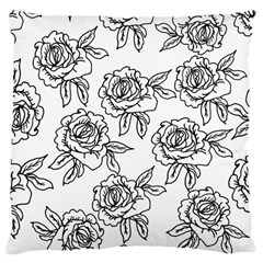 Line Art Black And White Rose Large Cushion Case (one Side) by MintanArt