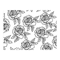 Line Art Black And White Rose Double Sided Flano Blanket (mini) 