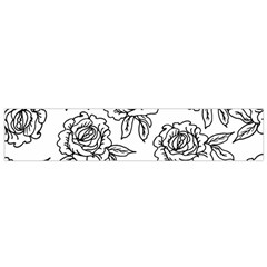 Line Art Black And White Rose Small Flano Scarf