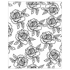 Line Art Black And White Rose Drawstring Bag (small)