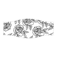 Line Art Black And White Rose Stretchable Headband