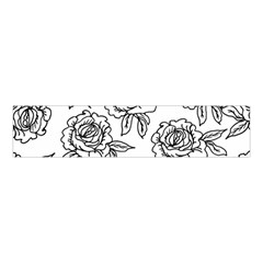 Line Art Black And White Rose Velvet Scrunchie by MintanArt