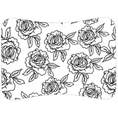 Line Art Black And White Rose Velour Seat Head Rest Cushion by MintanArt