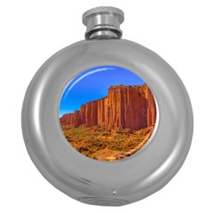 Talampaya National Park Landscape, La Rioja, Argentina045 Round Hip Flask (5 Oz) by dflcprintsclothing