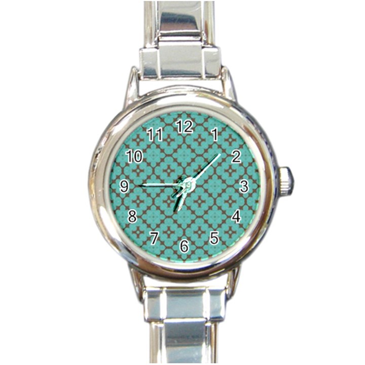 Tiles Round Italian Charm Watch