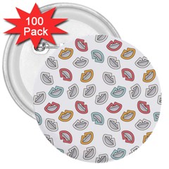 Happy Doodle Laugh 3  Buttons (100 Pack)  by tmsartbazaar