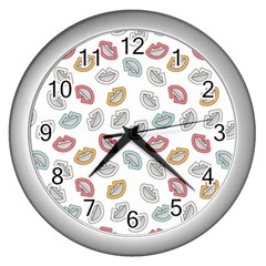 Happy Doodle Laugh Wall Clock (silver) by tmsartbazaar