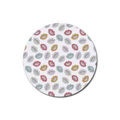 Happy Doodle Laugh Rubber Coaster (round)  by tmsartbazaar