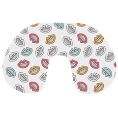 Happy Doodle Laugh Travel Neck Pillow by tmsartbazaar