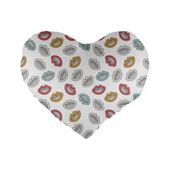 Happy Doodle Laugh Standard 16  Premium Flano Heart Shape Cushions by tmsartbazaar