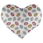 Happy Doodle Laugh Large 19  Premium Flano Heart Shape Cushions Front