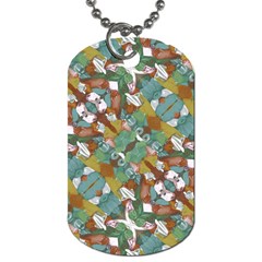 Multicolored Collage Print Pattern Mosaic Dog Tag (two Sides) by dflcprintsclothing