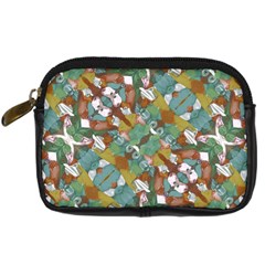 Multicolored Collage Print Pattern Mosaic Digital Camera Leather Case