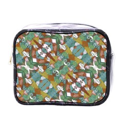 Multicolored Collage Print Pattern Mosaic Mini Toiletries Bag (one Side) by dflcprintsclothing