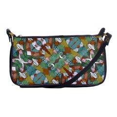 Multicolored Collage Print Pattern Mosaic Shoulder Clutch Bag by dflcprintsclothing