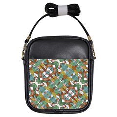 Multicolored Collage Print Pattern Mosaic Girls Sling Bag