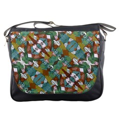 Multicolored Collage Print Pattern Mosaic Messenger Bag by dflcprintsclothing