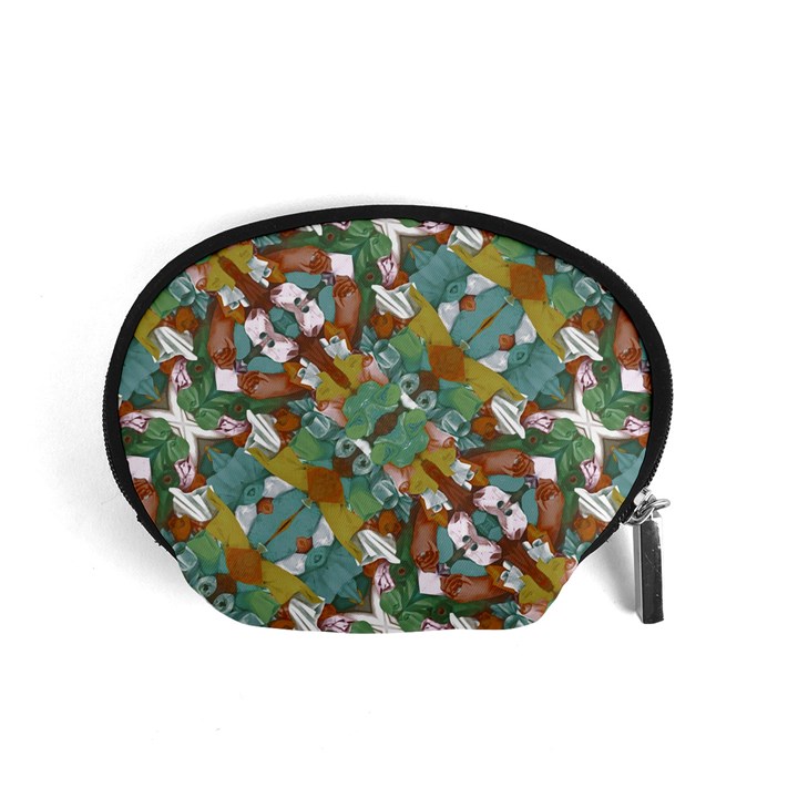 Multicolored Collage Print Pattern Mosaic Accessory Pouch (Small)