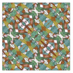 Multicolored Collage Print Pattern Mosaic Large Satin Scarf (square)