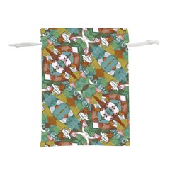 Multicolored Collage Print Pattern Mosaic Lightweight Drawstring Pouch (m) by dflcprintsclothing