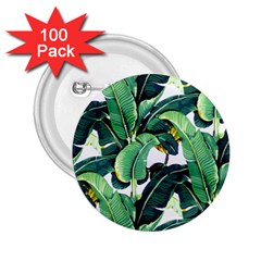 Tropical Banana Leaves 2 25  Buttons (100 Pack)  by goljakoff