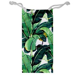 Tropical Banana Leaves Jewelry Bag by goljakoff