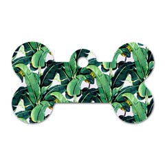 Tropical Banana Leaves Dog Tag Bone (one Side) by goljakoff