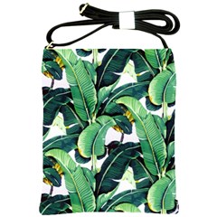 Tropical Banana Leaves Shoulder Sling Bag by goljakoff