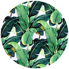 Tropical Banana Leaves Wooden Puzzle Round by goljakoff