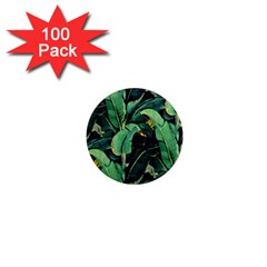 Night Tropical Banana Leaves 1  Mini Magnets (100 Pack)  by goljakoff