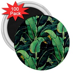 Night Tropical Banana Leaves 3  Magnets (100 Pack) by goljakoff