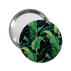 Night Tropical Banana Leaves 2 25  Handbag Mirrors by goljakoff