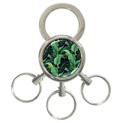 Night Tropical Banana Leaves 3-ring Key Chain by goljakoff