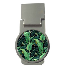 Night Tropical Banana Leaves Money Clips (round)  by goljakoff