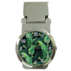 Night Tropical Banana Leaves Money Clip Watches by goljakoff