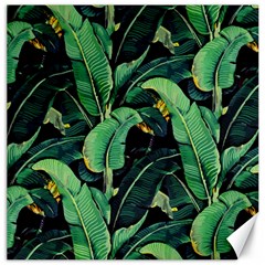 Night Tropical Banana Leaves Canvas 16  X 16  by goljakoff